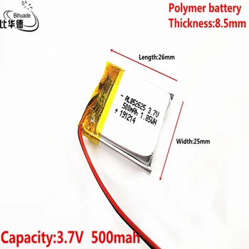 3,7 V,500mAH,802525 852526 de polímero de lítio ion / Li-íon da bateria para o GPS,mp3,mp4,mp5,dvd,bluetooth,modelo de brinquedo móvel bluetooth