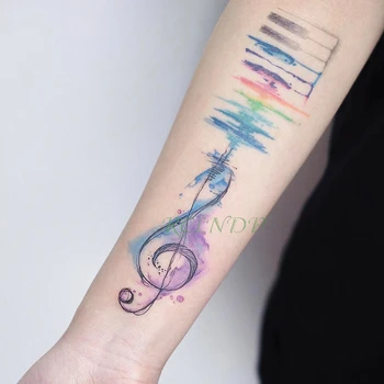 Impermeável da Etiqueta Temporária Tatuagem aquarela Nota de Música tatto adesivos flash tatoo falso tatouage art mão pé para a menina mulheres