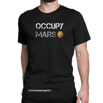 Incrível Ocupar Marte Elon Musk SpaceX Projeto T-Shirt Para Homens Mangá De Algodão Tops, T-Shirts Tesla Universo Camiseta Gráfico