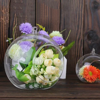 2017 Criativo de Suspensão de Bola de Vidro Vaso de Flores de um vaso de Planta Terrário Recipiente Home Office Decoração de Suspensão Vaso de Vidro GRSA889