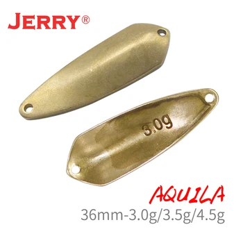 Jerry Aquila 50pcs 3g 3.5 g 4,5 g de Latão pintada em branco colheres de iscas de carcaça, área de truta micro ultraleve iscas de pesca