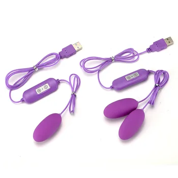Duplo Vibrador Salto Ovo de Carregamento USB Estimulador de Clitóris Ajustável Multi Velocidade Massager Masturbador Vagina Brinquedos Sexuais para as Mulheres