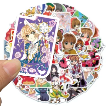 10/50pcs Cartoon Magical Girl Graffiti Adesivos Clássico Anime Sakura Card Captor Cosplay Prop PVC Decalque Impermeável DIY Adesivos