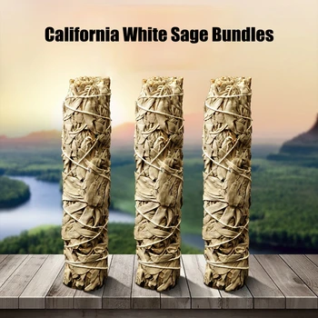 1pc 4pcs Califórnia White Sage Bundle Vara Varinha Espiritual Interior Casa Incensos Queimando Aromaterapia Feixes de Energia