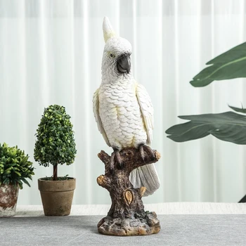 Nordic Grande Simulação De Papagaio Decoração De Resina Pássaro Modelo De Papagaio Estátua De Jardim, Sala De Estar, Varanda Estante De Livros Da Área De Trabalho Ornamentos