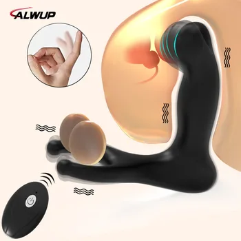 3 em 1 Vibrador Massageador de Próstata Controle Remoto Plug Anal Aquecimento de Vibração Bunda Estimulador Masculino Brinquedos Sexuais para Homens, Mulheres, Casais