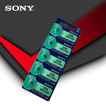 5pc Sony 100% Original 335 SR512SW 1.55 V de Óxido de Prata Botão de Célula tipo Moeda de Bateria MADE IN JAPAN