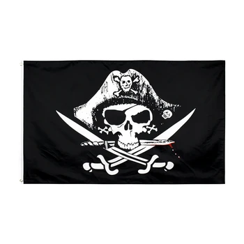 VERTICAL 90x150cm Caveira E a Cruz ossos Cruzados Sabres, Espadas de Jolly Roger Pirata cofre do Homem Morto Bandeiras