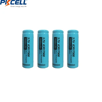 4PCS PKCELL ICR17500 Bateria 1100mAh 3.7 V bateria de Li-Bateria Recarregável de íon de Lítio Pilhas para a lanterna elétrica navalha de barbear