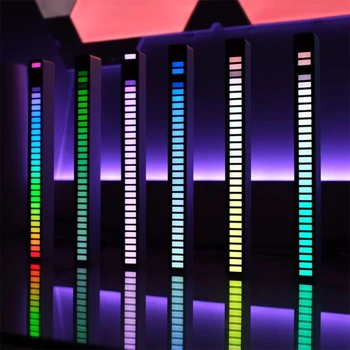 Carro LED Smart Rítmica Salto Atmosfera Lâmpada de Música de Indução Decorativos RGB Música Barra de Luz Ambiente Luz de Música Luz