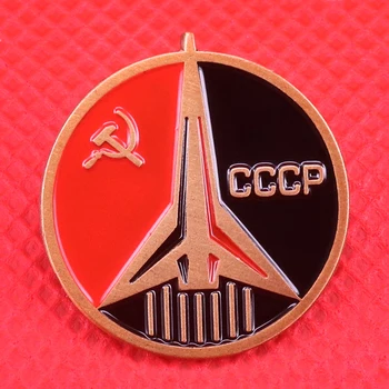 Soviética CCCP pin space flight universo broches URSS comunista foice e o martelo crachá de foguetes lançamento de jóias homens patriota presente