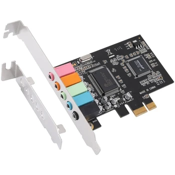 Pcie Placa de Som 5.1, PCI Express Surround Placa 3D Estéreo de Áudio Com Som de Alta Performance Placa de Som do PC CMI8738 Chip