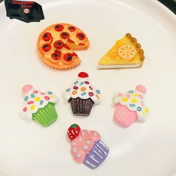 1PCS de Resina Bonito dos desenhos animados Frigorífico Magnético Adesivo Colorido Lindo Pizza Torta de Limão Creme de Cupcakes Ímã de Geladeira Crianças Brinquedo