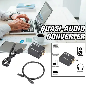 Digital Para Analógico Conversor de Áudio suporta Bluetooth Sinal R/L Toslink Coaxial DAC RCA Fibra Decodificador De Áudio SPDIF Óptica Z7C4