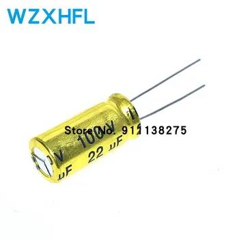 10pcs 22uF 100V ELUM NP 8x12mm 100V22uF de áudio de alta e média freqüência divisão de electrodeless NP capacitor eletrolítico