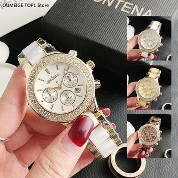 Relógios de moda Para Mulheres de Design de Luxo Meninas, Relógio de Pulseira de Metal Impermeável Senhoras Pulseira de Quartzo Livre do Transporte relógio feminino