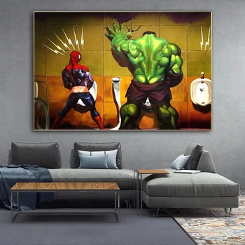 Engraçado Hulk De Os Vingadores Cartaz De Lona Da Pintura A Marvel Impressão De Cartaz Hulk, Capitão América Família De Arte De Parede De Crianças De Presente De Aniversário