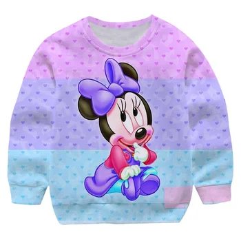 Outono Inverno Meninas Meninos Mickey Mouse Camisolas Impressão Moda Esporte Meninas Meninos Crianças De Minnie Mouse Camisolas Traje Crianças