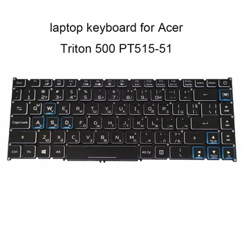 SV VERSO teclado Retroiluminado para Acer Triton 500 PT515 51 búlgaro Hrvatski Preto teclados branco com borda azul NSK RNABW Moda