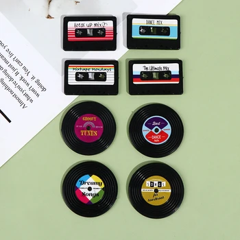 4 Pcs/Monte Ímã De Geladeira Com Nostalgia Disco Disco Gravar Fita Cassete Refrigerador Magnético Mensagem Adesivo Engraçado Crianças Em Casa