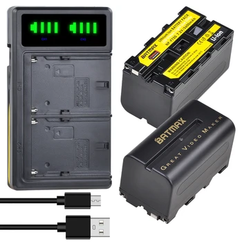 Batmax 5600mAh NP-F750 NP-F770 Bateria+LED USB Carregador Dual para o DIODO emissor de Luz de Vídeo Yongnuo Godox YN300Air II YN300 III YN600 L132T