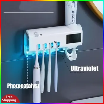 UV creme Dental Espremedor Automático de Energia Solar Preguiçoso creme Dental Escova de Titular de Parede Rack Rack de Armazenamento de Conjunto de Acessórios de casa de Banho
