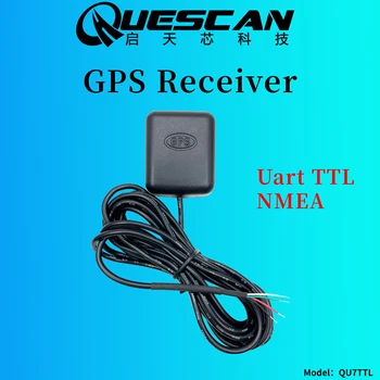 QUESCAN TTL Receptor GPS Diy 4 pinos do Arduino, Módulo GPS Drone UAV Módulo GPS Antena do Receptor,NMEA0183 taxa de transmissão é de 9600,DC 5V