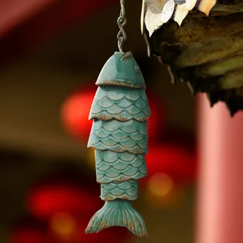 Coloridos Peixes Koi Wind Chime Vintage Pendurado Na Parede Decoração Portas De Obras Artísticas De Artesanato De Férias Festival Ornamento Presente