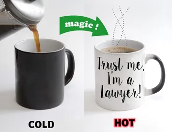 Truset Mim,eu sou um Advogado Copos Advogado Canecas Advogado Dons Copos de Calor, Mudança de Cor de Cerveja Copo de Chá de Teaware Coffeeware Copos