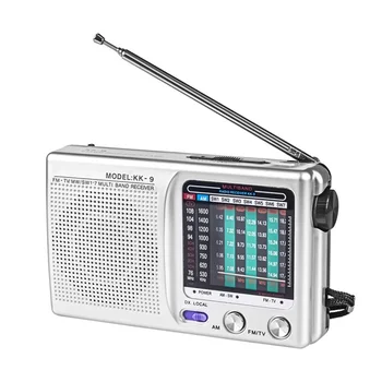 Retro Emergência Tempo de Rádio de Banda Completa Portátil Rádio do Tempo de SW AM FM Portátil Mini Rádio Alimentado por Bateria Built-Falante