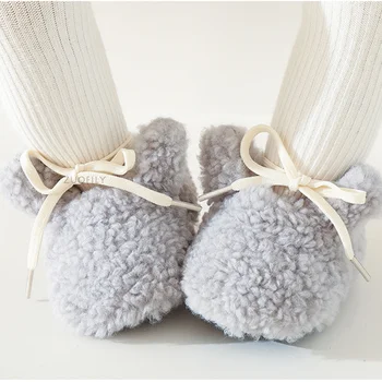 Menino Menina de Meias de Inverno Quente Sapatos Recém-nascido Criança Primeiro Caminhantes Macio, Sola Anti-derrapante Bebê Recém-nascido Sapatos de Berço de Bebê Botas