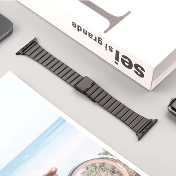 Alça de Metal Para a Apple faixa de relógio de 44mm de 40mm de 42mm de 38mm de aço inoxidável, bracelete de iWatch Série 7 3 4 5 6 se 41mm 45mm Watchbands