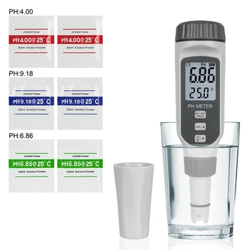 Medição pH818 Acidez Medidor de pH818 Portátil Caneta Tipo de Qualidade de Água Testador Profissional Medidor de pH Acidímetro para Aquário