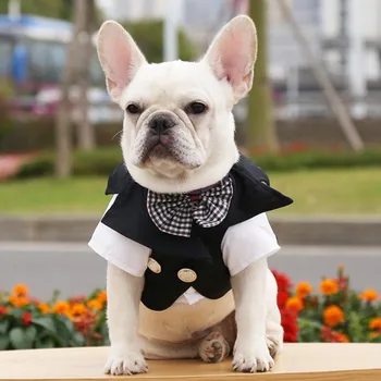 Cão Noivo Gravata Terno Preto Completo Cavalheiro Vestido De Cão-Roupas De Terno Formal Shirt Para Cães Pequenos Traje De Suprimentos