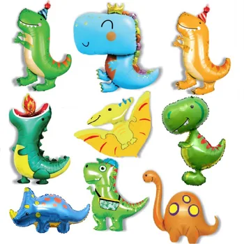 Adorável dos desenhos animados de Dinossauro BalloonJungle Tiranossauro Rex Dino de Látex Balão Safari 1ª Feliz Festa de Aniversário de Crianças Menino Rugido Balon