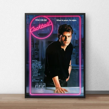 Cocktail - O Tom Cruise Clássico Cartaz Do Filme Lona Impressão Decoração De Casa, Pintura De Parede ( Sem Moldura )