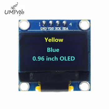 0.91 Polegadas 128x32 IIC I2C Branco / Azul OLED Display LCD DIY Módulo SSD1306 Driver IC DC 3.3 V 5V para arduino