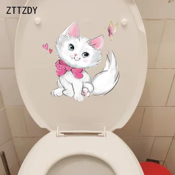 ZTTZDY 23*24 cm de desenhos animados de Gatos E Borboletas de autocolantes de Parede Wc Adesivo Crianças Decoração do Quarto T3-0017
