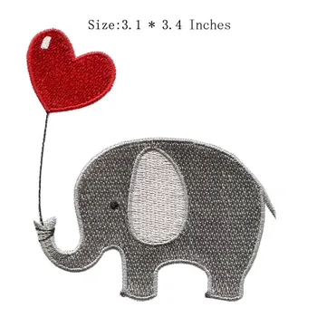 Coração com lephant patch bordado 3.1