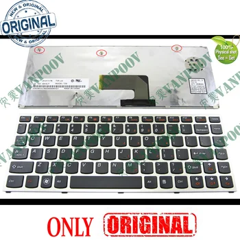 Novo teclado do Portátil de Lenovo IdeaPad U460 U460s U460A Preto Moldura de Prata Versão EUA - 25-011178 T2S-US V-115420AS1 25-010478