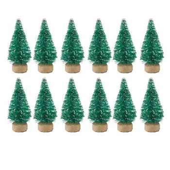 12PC Mini-Árvore de Natal Pinheiro DIY de Natal Decorações para a Casa Artificiais Árvore de Natal de Natal Enfeites de Ano Novo Decoração Dom Crianças