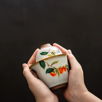 LUWU cerâmica bule gaiwan com 2 xícaras de chá chinês de kung fu conjunto de chá em copos de