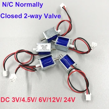 1PC DC 3V/4.5 V/ 6V/12V/ 24V Mini Micro Elétrico Válvula Solenóide N/C Normalmente Fechado 2-forma de Gás de Controlo de Ar, a Válvula Eletromagnética